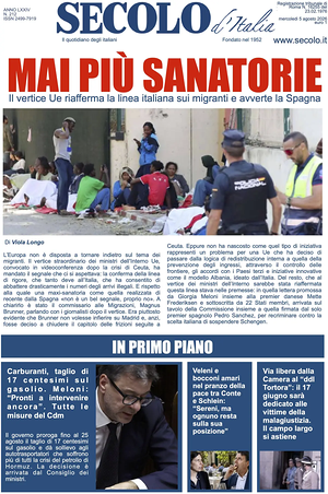 Prima pagina Secolo d'Italia di oggi - Quotidiano nazionale