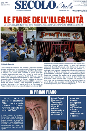 Prima pagina Secolo d'Italia di oggi - Quotidiano nazionale