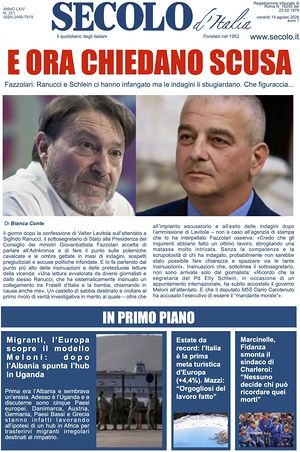 Prima pagina Secolo d'Italia di oggi - Quotidiano nazionale