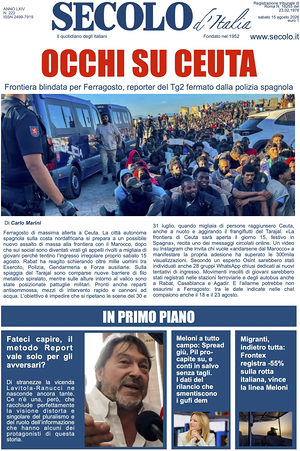 Prima pagina Secolo d'Italia di oggi - Quotidiano nazionale