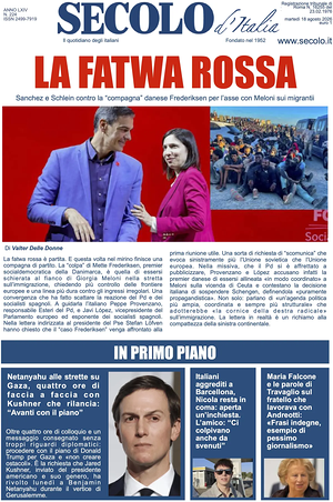Prima pagina Secolo d'Italia di oggi - Quotidiano nazionale