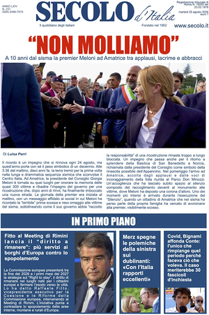 Prima pagina Secolo d'Italia di oggi - Quotidiano nazionale