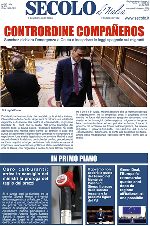 Prima pagina Secolo d'Italia di oggi - Quotidiano nazionale