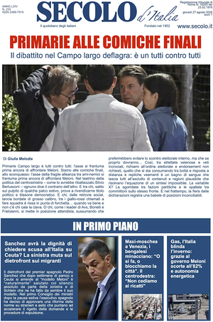 Prima pagina Secolo d'Italia di oggi - Quotidiano nazionale