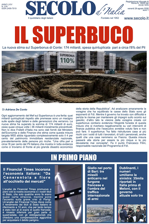 Prima pagina Secolo d'Italia di oggi - Quotidiano nazionale
