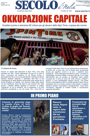 Prima pagina Secolo d'Italia di oggi - Quotidiano nazionale
