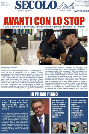 Secolo d'Italia prima pagina