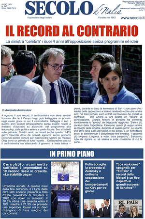 Prima pagina Secolo d'Italia di oggi - Quotidiano nazionale