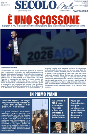 Prima pagina Secolo d'Italia di oggi - Quotidiano nazionale