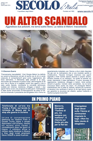Prima pagina Secolo d'Italia di oggi - Quotidiano nazionale