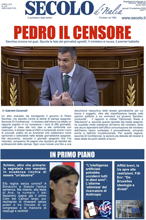 Prima pagina Secolo d'Italia di oggi - Quotidiano nazionale