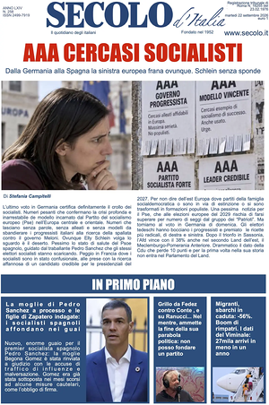Prima pagina Secolo d'Italia di oggi - Quotidiano nazionale