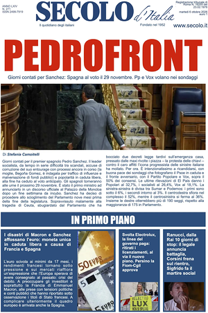 Prima pagina Secolo d'Italia di oggi - Quotidiano nazionale