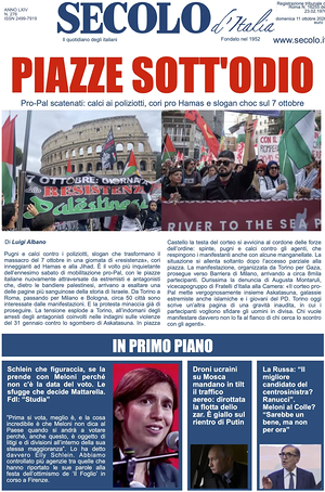 Prima pagina Secolo d'Italia di oggi - Quotidiano nazionale