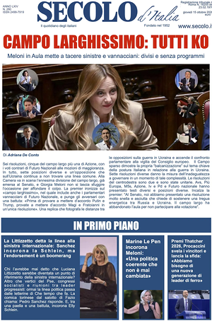 Prima pagina Secolo d'Italia di oggi - Quotidiano nazionale