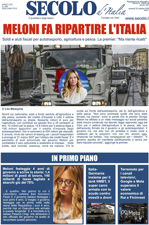 Prima pagina Secolo d'Italia di oggi - Quotidiano nazionale