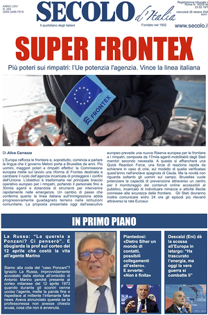 Prima pagina Secolo d'Italia di oggi - Quotidiano nazionale