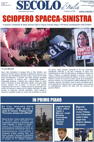Prima pagina Secolo d'Italia di oggi - Quotidiano nazionale