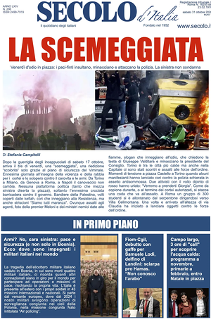 Prima pagina Secolo d'Italia di oggi - Quotidiano nazionale