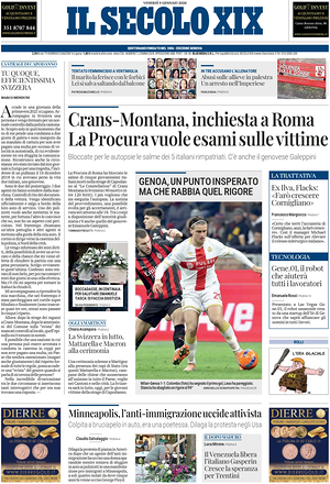 Il Secolo XIX prima pagina