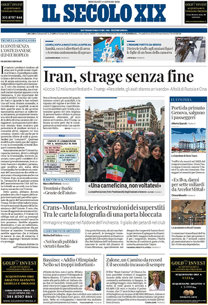 Il Secolo XIX prima pagina
