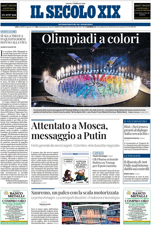 Prima pagina Il Secolo XIX di oggi - Quotidiano nazionale