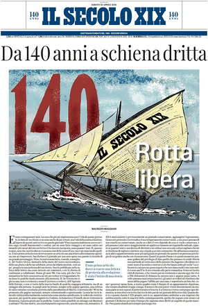 Prima pagina Il Secolo XIX di oggi - Quotidiano nazionale