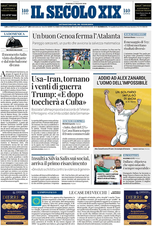Prima pagina Il Secolo XIX di oggi - Quotidiano nazionale