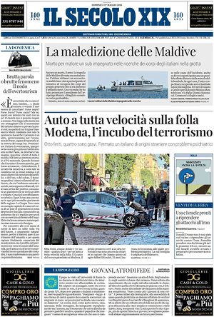 Prima pagina Il Secolo XIX di oggi - Quotidiano nazionale