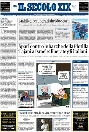 Prima pagina Il Secolo XIX di oggi - Quotidiano nazionale