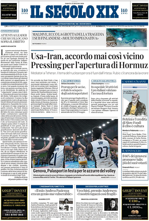 Prima pagina Il Secolo XIX di oggi - Quotidiano nazionale