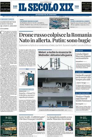 Prima pagina Il Secolo XIX di oggi - Quotidiano nazionale