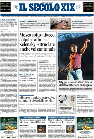 Prima pagina Il Secolo XIX di oggi - Quotidiano nazionale
