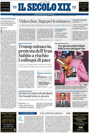 Prima pagina Il Secolo XIX di oggi - Quotidiano nazionale
