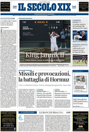 Prima pagina Il Secolo XIX di oggi - Quotidiano nazionale