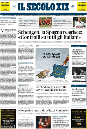 Prima pagina Il Secolo XIX di oggi - Quotidiano nazionale