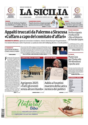 Prima pagina La Sicilia di oggi - Quotidiano regionale