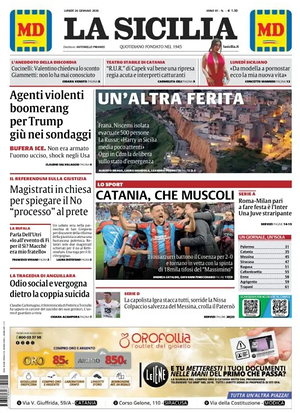 Prima pagina La Sicilia di oggi - Quotidiano regionale