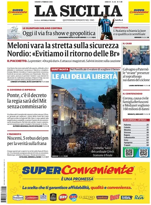 Prima pagina La Sicilia di oggi - Quotidiano regionale