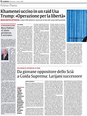 Prima pagina La Sicilia di oggi - Quotidiano regionale