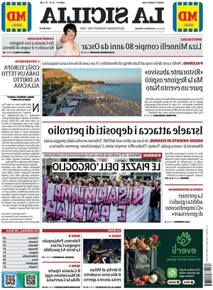 Prima pagina La Sicilia di oggi - Quotidiano regionale