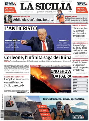 Prima pagina La Sicilia di oggi - Quotidiano regionale