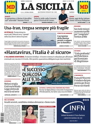 Prima pagina La Sicilia di oggi - Quotidiano regionale