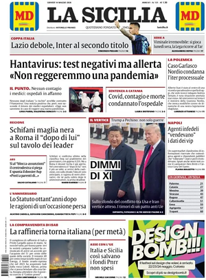 Prima pagina La Sicilia di oggi - Quotidiano regionale