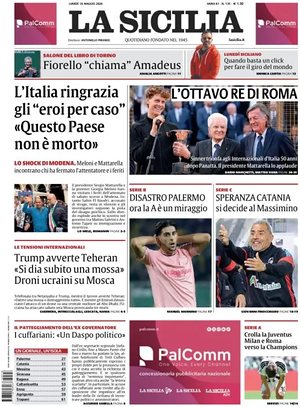 Prima pagina La Sicilia di oggi - Quotidiano regionale