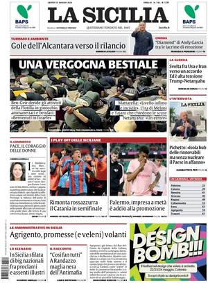 Prima pagina La Sicilia di oggi - Quotidiano regionale