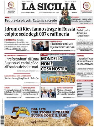Prima pagina La Sicilia di oggi - Quotidiano regionale