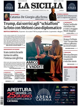 Prima pagina La Sicilia di oggi - Quotidiano regionale