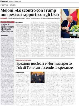 Prima pagina La Sicilia di oggi - Quotidiano regionale