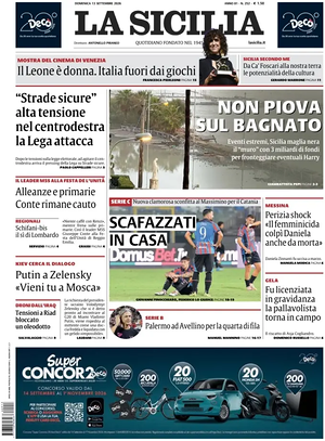 Prima pagina La Sicilia di oggi - Quotidiano regionale